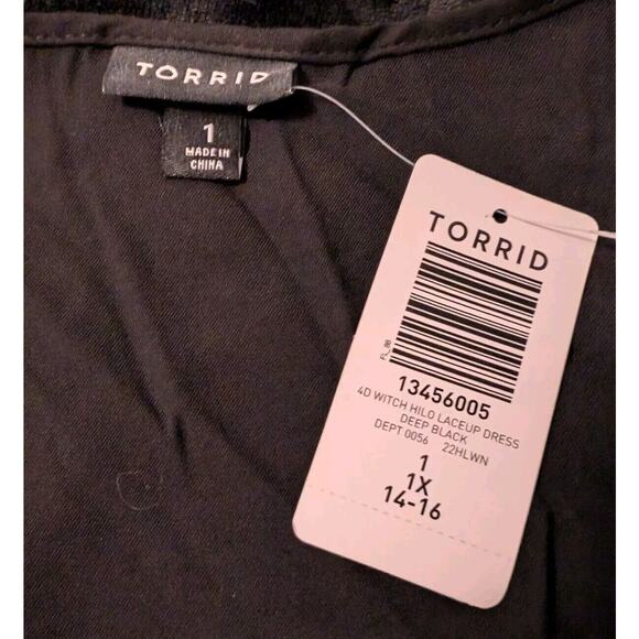 Women's Torrid Black Witch Hilo Lace Cosplay Halloween Gothic Dress NWT Size 1X - Picture 8 of 8